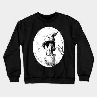 Rambling rabbit - ink -  fantasy inspired art and designs Crewneck Sweatshirt